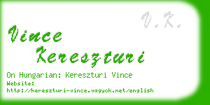 vince kereszturi business card